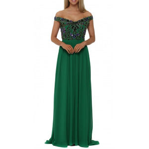 VIRGOS LOUNGE Off The Shoulder Green Gracie Maxi Dress Size 10